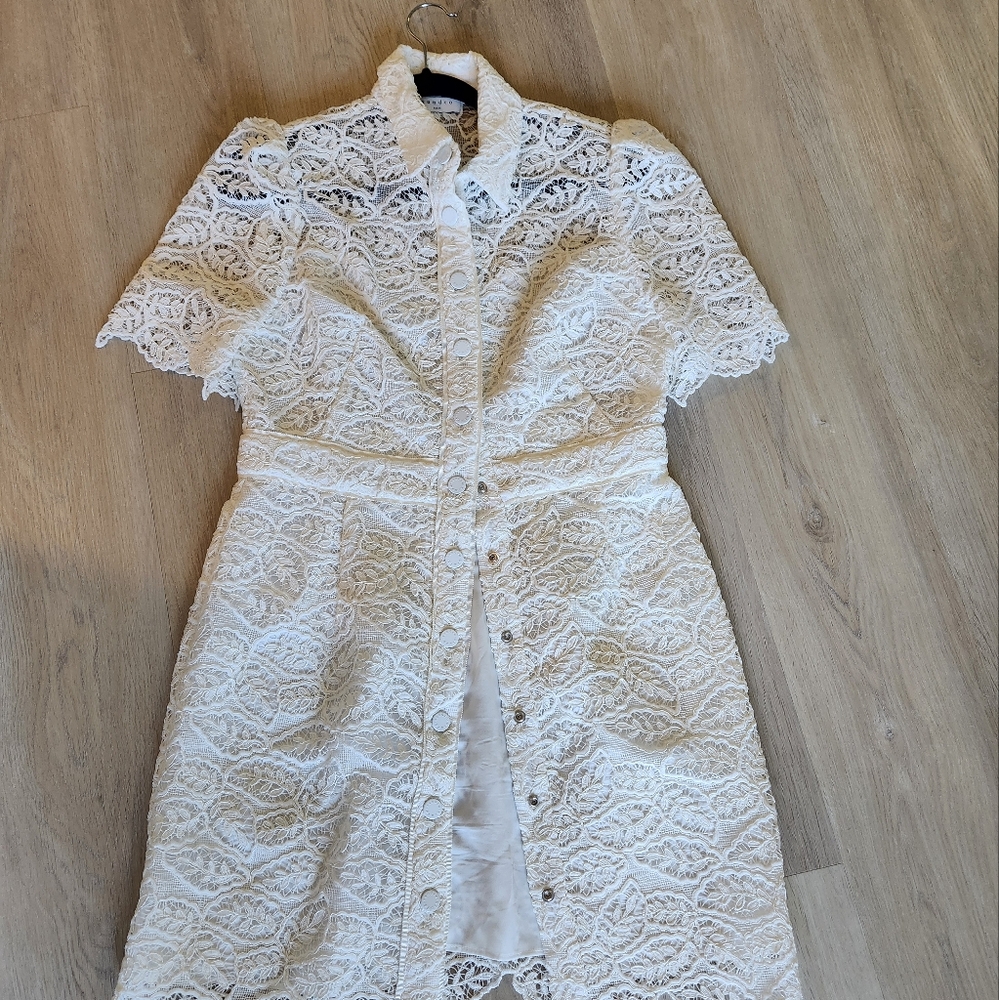 Sandro Short Sleeve White Dress